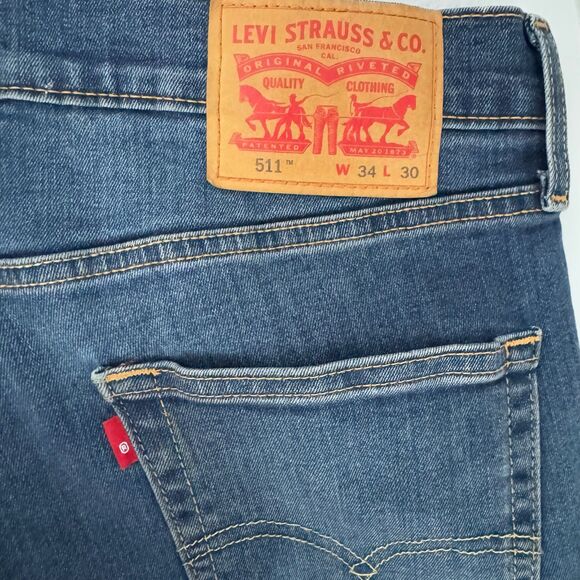 Levi's 511 Slim Fit Men's Jeans Medium Wash Denim 34 x 30" - Picture 5 of 6